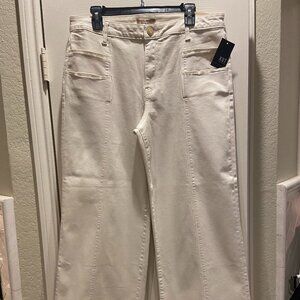 NWT Kut from the Cloth Wide Leg Ecru Pants Sz 14
